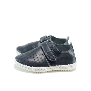 Сини анатомични детски обувки, здрава еко-кожа - всекидневни обувки за пролетта и лятото N 100010381