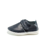 Сини анатомични детски обувки, здрава еко-кожа - всекидневни обувки за пролетта и лятото N 100010381