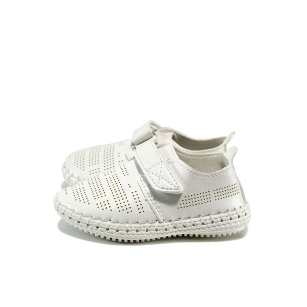 Бели детски обувки, здрава еко-кожа - всекидневни обувки за пролетта и лятото N 100010380