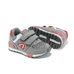 Сиви детски маратонки, текстилна материя - спортни обувки за пролетта и лятото N 100010394
