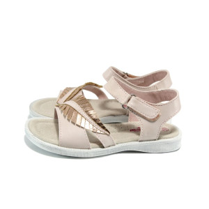 Розови анатомични детски сандали, здрава еко-кожа - всекидневни обувки за лятото N 100010853