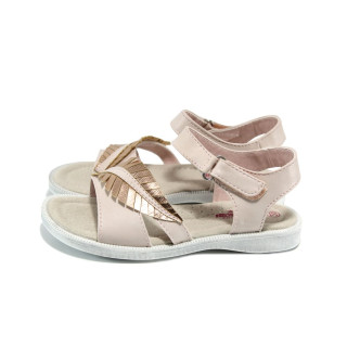 Розови анатомични детски сандали, здрава еко-кожа - всекидневни обувки за лятото N 100010853