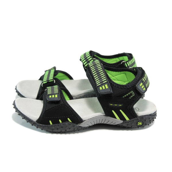 Зелени анатомични детски сандали, еко-кожа и текстилна материя - всекидневни обувки за лятото N 100010881