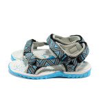 Сини анатомични детски сандали, еко-кожа и текстилна материя - всекидневни обувки за лятото N 100010889