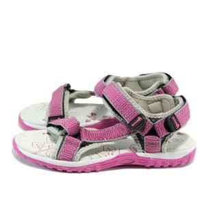 Розови анатомични детски сандали, еко-кожа и текстилна материя - всекидневни обувки за лятото N 100010888