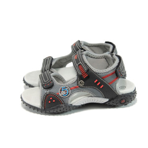 Черни анатомични детски сандали, еко-кожа и текстилна материя - всекидневни обувки за лятото N 100010882