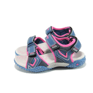 Тъмносини анатомични детски сандали, еко-кожа и текстилна материя - всекидневни обувки за лятото N 100010884