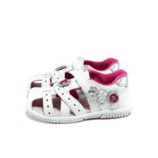 Бели анатомични детски сандали, здрава еко-кожа - всекидневни обувки за лятото N 100010975