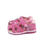 Розови анатомични детски сандали, здрава еко-кожа - всекидневни обувки за лятото N 100010976