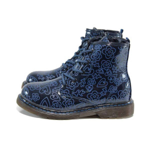 Сини детски ботушки, здрава еко-кожа - всекидневни обувки за есента и зимата N 100011520