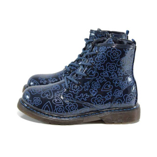 Сини детски ботушки, здрава еко-кожа - всекидневни обувки за есента и зимата N 100011520