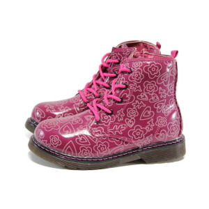 Розови детски ботушки, здрава еко-кожа - всекидневни обувки за есента и зимата N 100011521