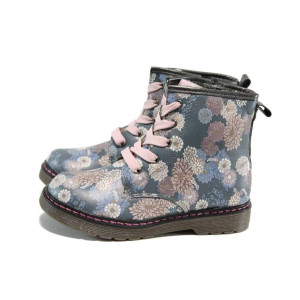 Сиви детски ботушки, здрава еко-кожа - всекидневни обувки за есента и зимата N 100011523