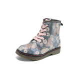 Сиви детски ботушки, здрава еко-кожа - всекидневни обувки за есента и зимата N 100011523