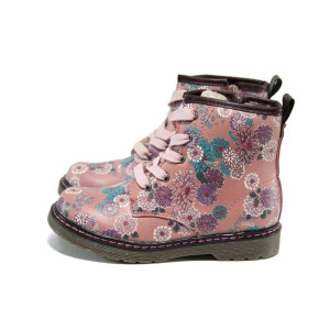 Розови детски ботушки, здрава еко-кожа - всекидневни обувки за есента и зимата N 100011522