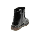 Черни детски ботушки, лачена еко кожа - всекидневни обувки за есента и зимата N 100011524