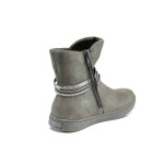Сиви детски ботушки, здрава еко-кожа - всекидневни обувки за есента и зимата N 100011665