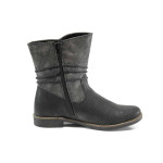 Черни детски ботушки, здрава еко-кожа - всекидневни обувки за есента и зимата N 100011667