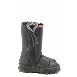 Черни детски ботушки, pvc материя и текстилна материя - всекидневни обувки за есента и зимата N 100011810