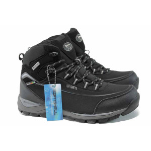 Черни юношески боти, текстилна материя - всекидневни обувки за есента и зимата N 100011937