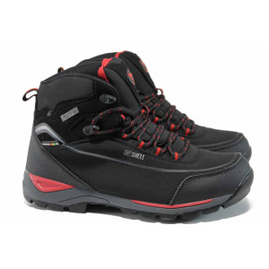 Черни юношески боти, текстилна материя - всекидневни обувки за есента и зимата N 100011936