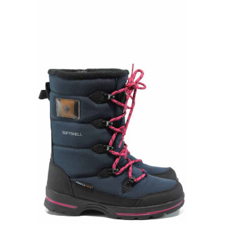 Тъмносини детски ботушки, текстилна материя - всекидневни обувки за есента и зимата N 100011934
