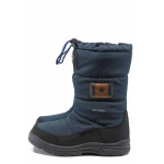 Тъмносини детски ботушки, текстилна материя - всекидневни обувки за есента и зимата N 100011939
