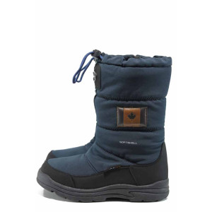 Тъмносини детски ботушки, текстилна материя - всекидневни обувки за есента и зимата N 100011939