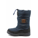 Тъмносини детски ботушки, текстилна материя - всекидневни обувки за есента и зимата N 100011939
