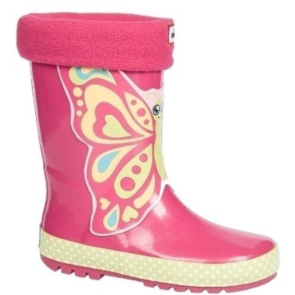 Розови гумени детски ботушки, pvc материя - всекидневни обувки за есента и зимата N 100011345