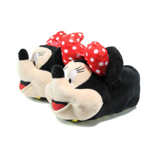 Черни детски чехли, текстилна материя - равни обувки за целогодишно ползване N 100011746