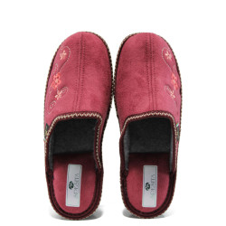 Червени анатомични дамски чехли, текстилна материя - ежедневни обувки за есента и зимата N 10009825