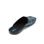 Сини анатомични мъжки чехли, текстилна материя - равни обувки за целогодишно ползване N 100011030