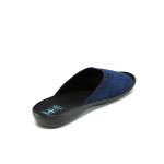 Сини анатомични дамски пантофки, текстилна материя - равни обувки за целогодишно ползване N 100011022