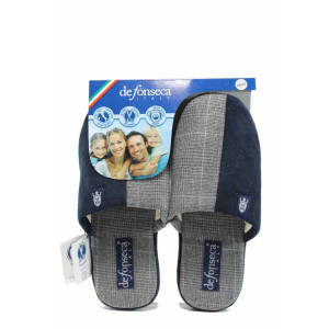 Сиви анатомични дамски пантофки с мемори пяна, текстилна материя - равни обувки за целогодишно ползване N 100011235