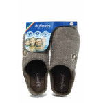 Кафяви анатомични мъжки чехли с мемори пяна, текстилна материя - равни обувки за целогодишно ползване N 100011242