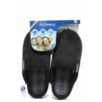 Черни анатомични мъжки чехли с мемори пяна, текстилна материя - равни обувки за целогодишно ползване N 100011243