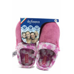 Розови анатомични дамски пантофки с мемори пяна, текстилна материя - равни обувки за целогодишно ползване N 100011245