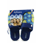 Сини анатомични дамски пантофки с мемори пяна, текстилна материя - равни обувки за целогодишно ползване N 100011230