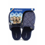 Сини анатомични дамски пантофки с мемори пяна, текстилна материя - равни обувки за целогодишно ползване N 100011234