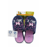 Сини анатомични детски чехли, текстилна материя - равни обувки за целогодишно ползване N 100011229
