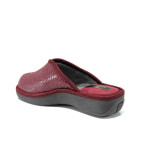 Винени анатомични дамски пантофки, текстилна материя - равни обувки за целогодишно ползване N 100011593
