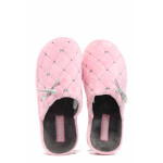 Розови анатомични дамски пантофки, текстилна материя - равни обувки за целогодишно ползване N 100011698