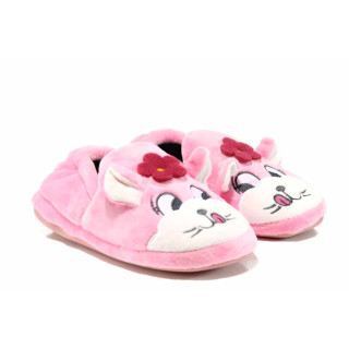 Розови анатомични детски чехли, текстилна материя - равни обувки за целогодишно ползване N 100011723