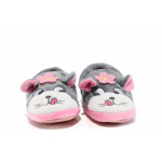 Сиви анатомични детски чехли, текстилна материя - равни обувки за целогодишно ползване N 100011724
