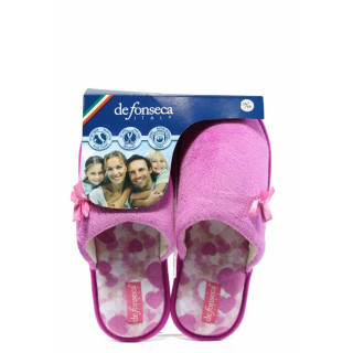 Розови анатомични дамски пантофки, текстилна материя - равни обувки за целогодишно ползване N 100011759