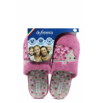 Розови анатомични дамски пантофки, текстилна материя - равни обувки за целогодишно ползване N 100011753
