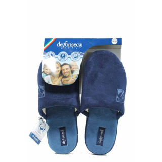 Сини анатомични дамски пантофки, текстилна материя - равни обувки за целогодишно ползване N 100011756