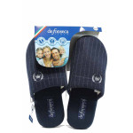 Сини анатомични мъжки чехли, текстилна материя - равни обувки за целогодишно ползване N 100011764