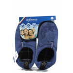 Сини анатомични мъжки чехли, текстилна материя - равни обувки за целогодишно ползване N 100011770